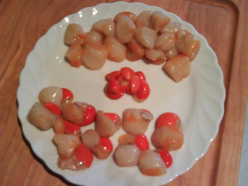 Pétoncles (Kammmuscheln) à la crème mit schwarzem Gold - Rezept