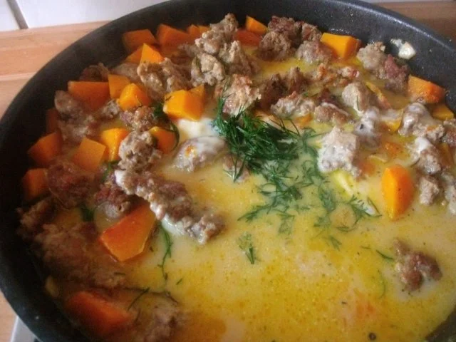 Kürbis in Käsesahnesosse mit Gehacktesklösschen - Rezept - Bild Nr. 13