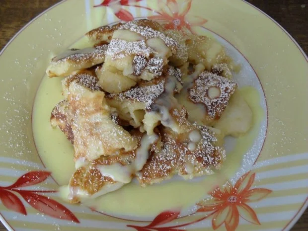 Apfelschmarr`n mit Rosinen, gehackten Mandeln und Vanillesößle für alle meine Kochfreunde - Rezept - Bild Nr. 13