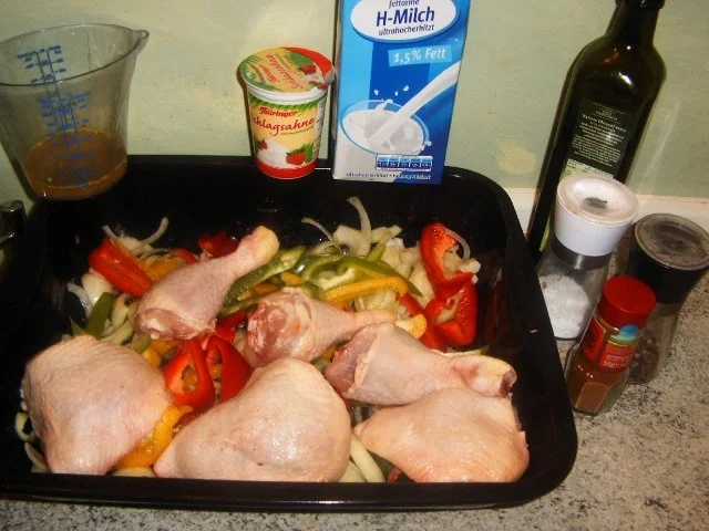 Zwiebel-Sahne-Hähnchen vom Blech - Rezept - Bild Nr. 2