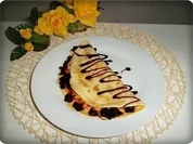 Pfannkuchen mit Cranberries & Heidelbeeren Konfitüren gefüllt - Rezept