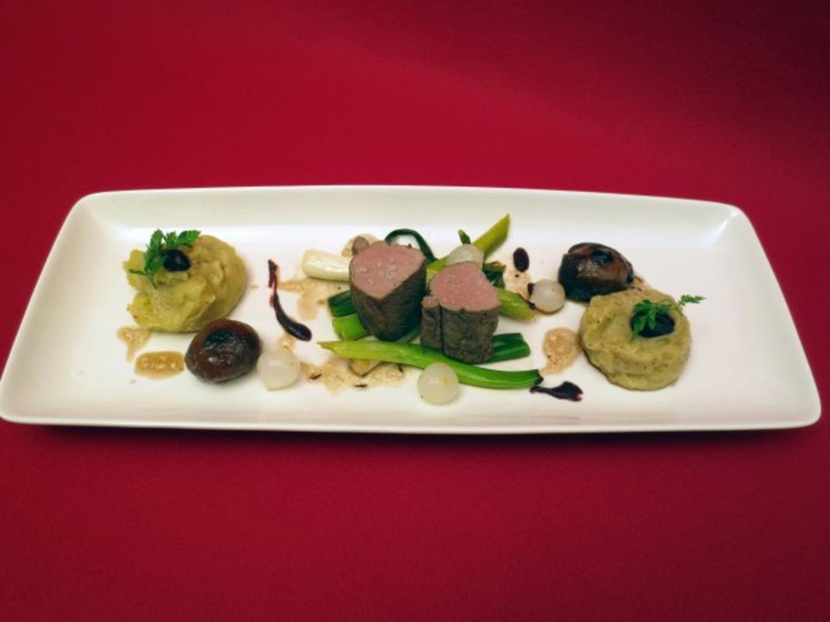 Filet vom Wildschwein mit Lauchgemüse und Kartoffel-Senfpüree - Rezept ...