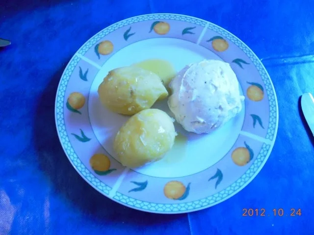 Vegetarisch:Pellkartoffeln mit Leinölquark - Rezept