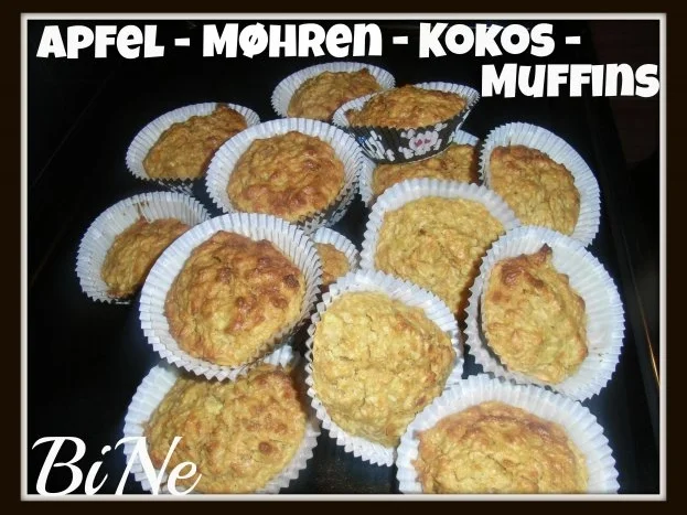 BiNe` S APFEL - MØHREN - KOKOS - MUFFINS - Rezept