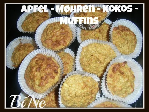 BiNe` S APFEL - MØHREN - KOKOS - MUFFINS - Rezept - Bild Nr. 2