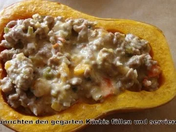 Butternusskürbis mit Hackfüllung - Rezept