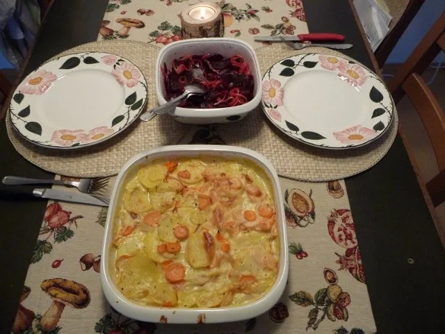 Fleischlos : Kartoffel - Möhrengratin mit Roter Bete - Salat - Rezept - Bild Nr. 13