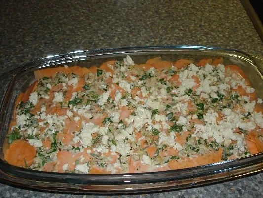 Rezept: Süßkartoffel-Walnuss-Gratin Bild Nr. 4 Süßkartoffel-Walnuss-Gratin - Rezept - Bild Nr. 4