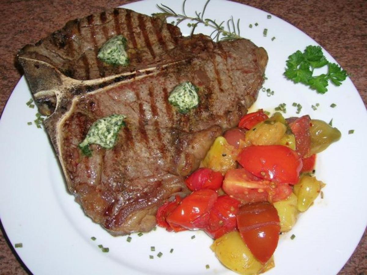 T-Bone Steak mit Tomatenragout - Rezept