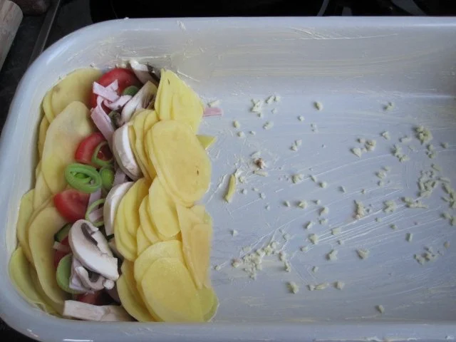 Rezept: Kartoffelauflauf mit Schinken Kartoffelauflauf mit Schinken - Rezept