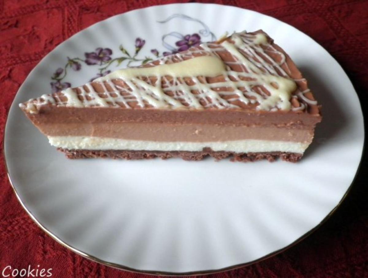 Schokoladen - Käsesahne - Torte &amp;quot;Tricolor&amp;quot; ... - Rezept - kochbar.de