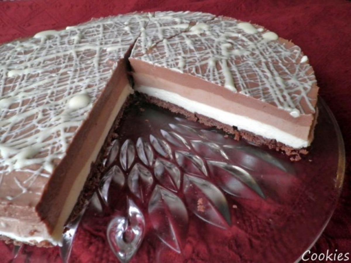 Schokoladen - Käsesahne - Torte "Tricolor" ... - Rezept - Bild Nr. 4