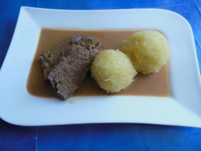 Kochen: Hirschbraten mit Grünen Klößen - Rezept