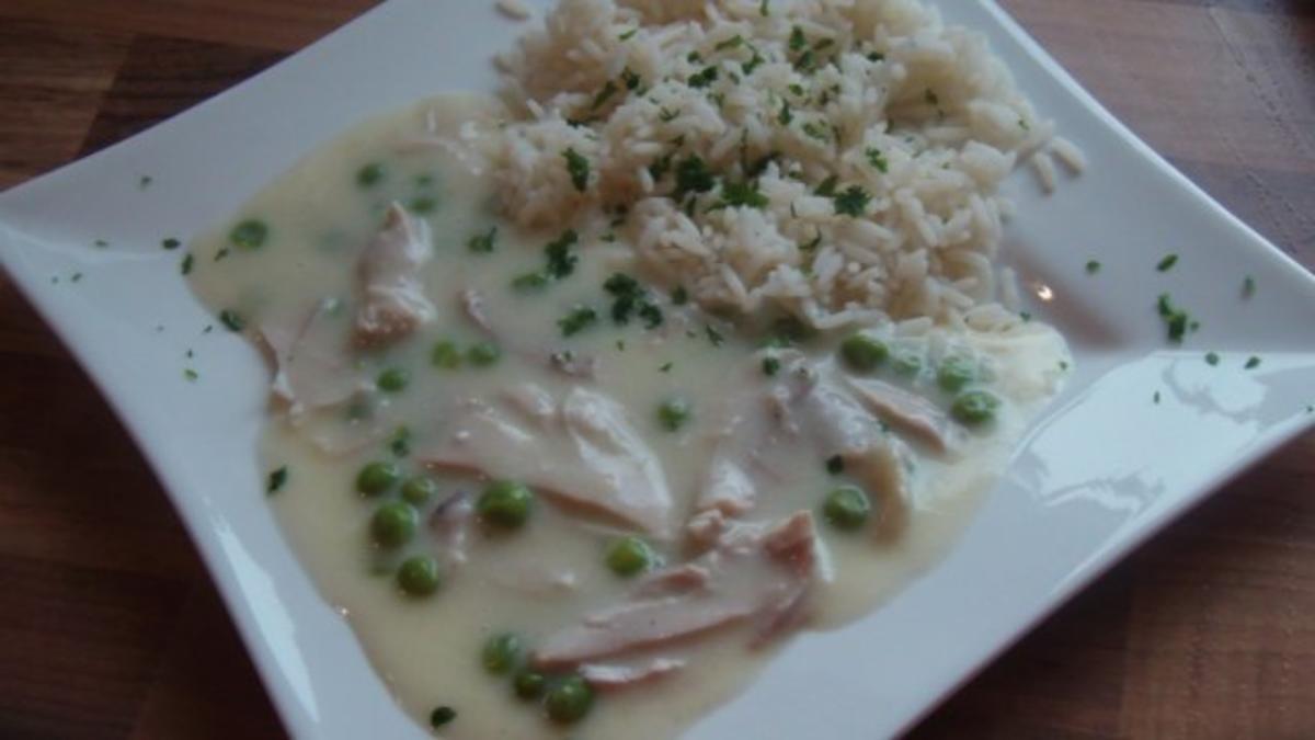 Hühnerfrikasee mit Reis - Rezept