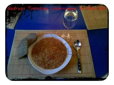 Rezept: Suppe: Tomatige Linsensuppe im Asiastil Bild Nr. 8 Suppe: Tomatige Linsensuppe im Asiastil - Rezept - Bild Nr. 8