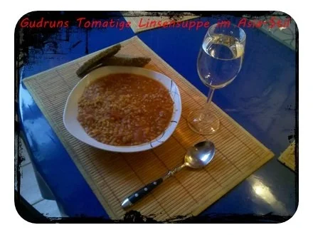 Rezept: Suppe: Tomatige Linsensuppe im Asiastil Bild Nr. 9 Suppe: Tomatige Linsensuppe im Asiastil - Rezept - Bild Nr. 9
