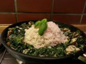 Hühnerbrust in Gorgonzola Soße an Blattspinat - Rezept