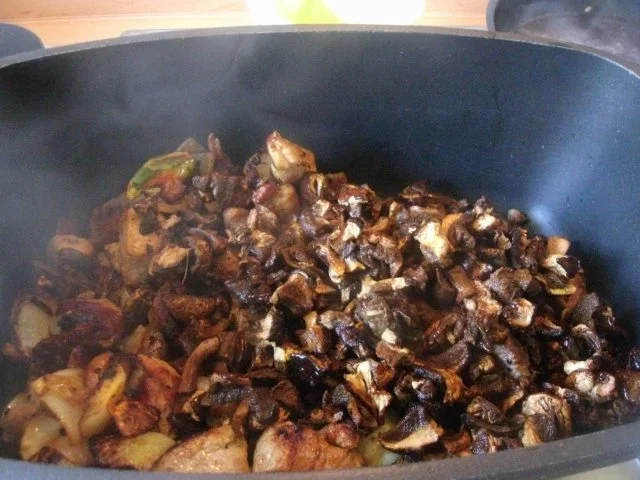 Gulasch aud dem Bräter mit Pilzen .....NT gegart - Rezept - Bild Nr. 4