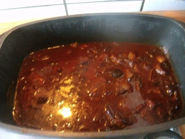 Gulasch aud dem Bräter mit Pilzen .....NT gegart - Rezept - Bild Nr. 8