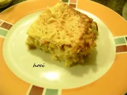 Hühnerfilet gebettet in Gemüse unter Lasagneblättern - Rezept