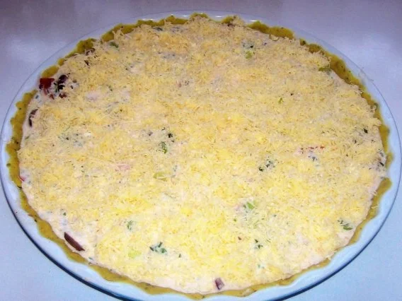Gemüse-Kräuter-Quiche mit Champignons und Pecorino - Rezept - Bild Nr. 11