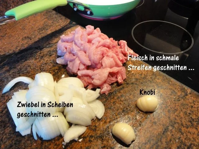 Fleisch:    ZWIEBELFLEISCH an pikantem Gemüsereis - Rezept - Bild Nr. 4