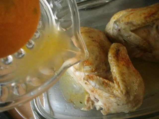 Knusperhahn mit Orangenkruste - Rezept - Bild Nr. 7