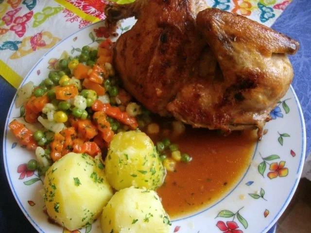 Knusperhahn mit Orangenkruste - Rezept - Bild Nr. 11