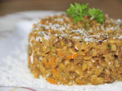 Einkornrisotto mit Steinpilzen und Karotten - Rezept