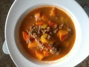 Rezept: Kรผrbis-Hackfleisch-Eintopf Kรผrbis-Hackfleisch-Eintopf - Rezept