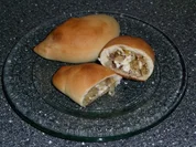 Teigtaschen gefüllt mit Lauch, Feta und Schampignons - Rezept