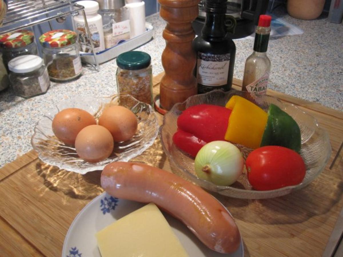 Rührei mit Wurst und Paprika - einfach - von sonja54