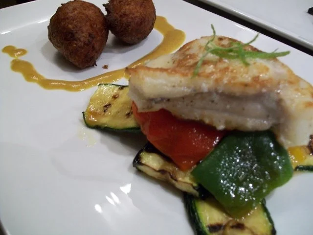 Seeteufel/Limettenaroma/asiatisches Anti-Pasti/Süßkartoffelkrapfen/Kokos-Curry-Sauce - Rezept