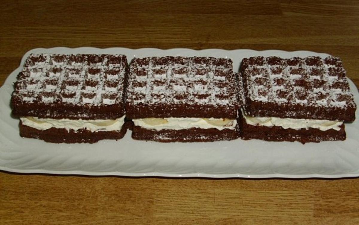 Bilder für gefüllte Kakao Waffeln - Rezept