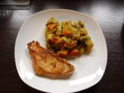 Kürbis - Kartoffelsalat mit Putensteak - Rezept