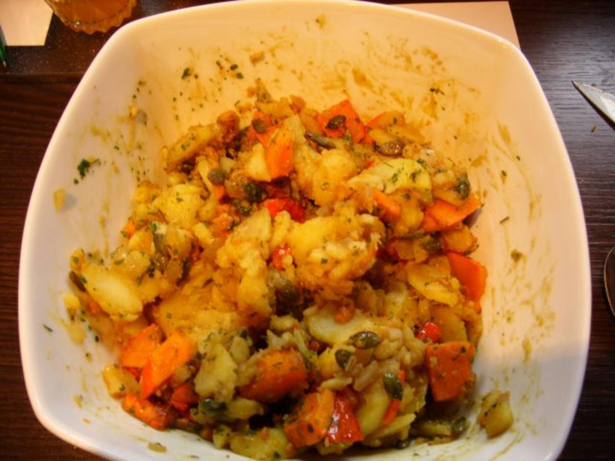 Kürbis - Kartoffelsalat mit Putensteak - Rezept - Bild Nr. 4