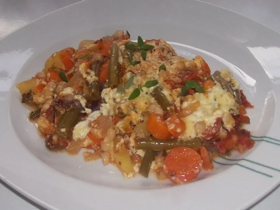 Buntes Schmorgemüse mit Schmandguss und dreierlei Käse - Rezept - Bild Nr. 13