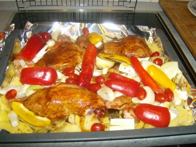 Hähnchen auf Gemüsebeet - Rezept - Bild Nr. 6