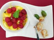 Passionsfruchtcreme an frittierten Früchten - Rezept