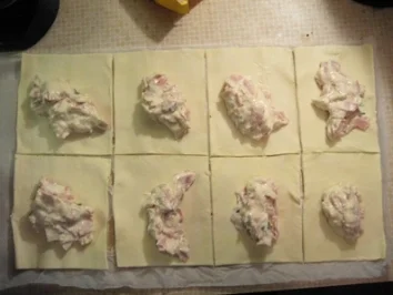 Pikantes Gebäck: Schinken-Topfen-Tascherl - Rezept