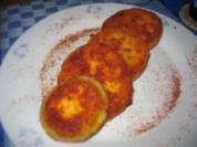 Goldene Kürbistaler mit Joghurt-Dip - Rezept