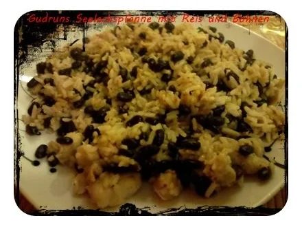 Fisch: Seelachspfanne mit Reis und Bohnen - Rezept