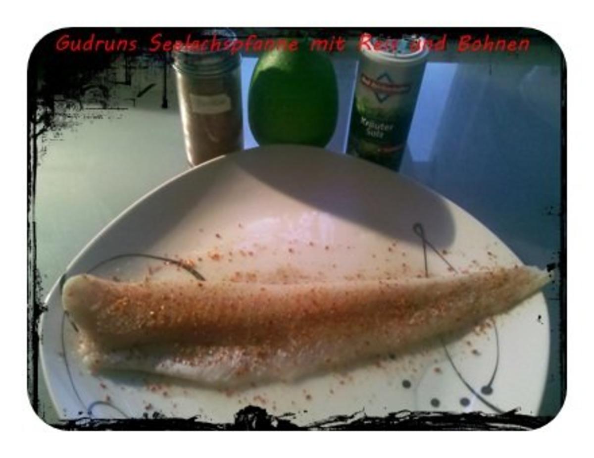 Fisch: Seelachspfanne mit Reis und Bohnen - Rezept - Bild Nr. 7