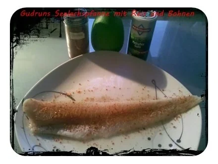 Fisch: Seelachspfanne mit Reis und Bohnen - Rezept - Bild Nr. 7
