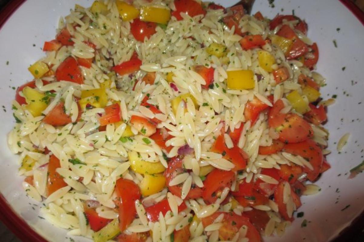 griechischer Reissalat-Nudelsalat - Rezept Eingereicht von Schmunzelmaus