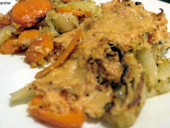 Fenchel und Möhren geröstet mit Parmesanbröseln - Rezept