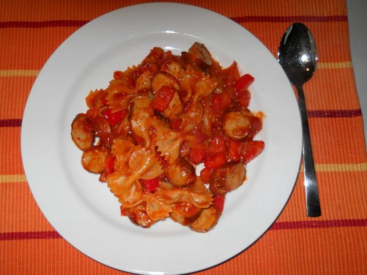 Bilder für Bratwurstpfanne mit Farfalle Rezept