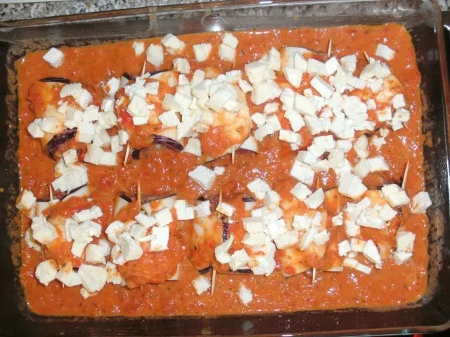 Rezept: Auberginenröllchen auf Tomate Bild Nr. 4 Auberginenröllchen auf Tomate - Rezept - Bild Nr. 4