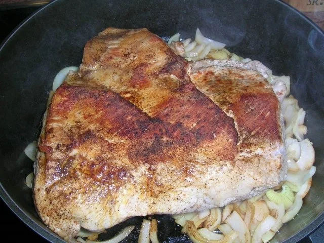 Geschmorte Dicke Rippe, an grünem Bohnengemüse und Salzkartoffeln (Hausmannskost) - Rezept - Bild Nr. 2