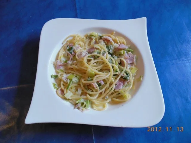 Kochen:Lauchspaghetti - Rezept